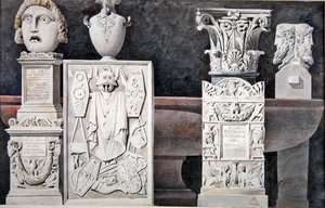 Fragmenten van oude sculpturen door Achille Francois Leclere