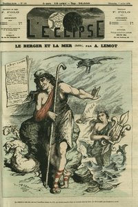 De herder en de zee illustreert een fabel ter vervanging van de cartoon door Gill 