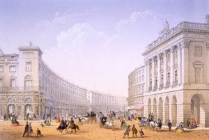 Het Kwadrant en Regent Street, Londen door Achille Louis Martinet