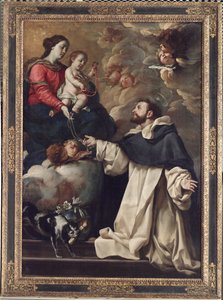 De Maagd die de Rozenkrans aan Sint Dominicus presenteert, ca. 1679 - 88 (olie op doek)