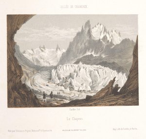 Zicht op de gletsjer Mer-de-Glace bij Les Bois en Les Tines