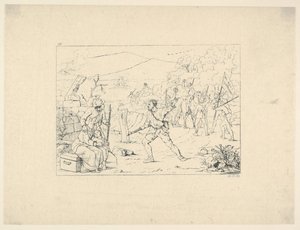 Vorming van Guerrilla Bendes uit Confederate War Etchings