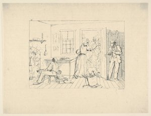 Slaven die hun Meester Verbergen voor een Zoekpartij uit Confederate War Etchings