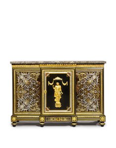 Louis XVI zijcabinet, in opdracht van de Marchand-Mercier Claude-Francois Julliot, met Louis XIV marqueterie panelen, c.1775-1800 door Adam (attr. to) Weisweiler