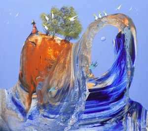 Vrouw die naar de Serene Arch kijkt