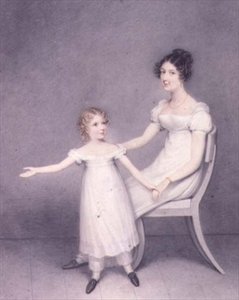 Lady Louth, dochter van de 13e Baron Dunsany, met haar dochter door Adam Buck