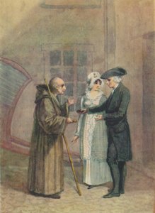 Yorik, de monnik en Madame L- in de binnenplaats van de herberg in Calais, ca. 1760s, 1942 door Adam Buck