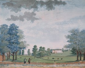 Het Grote Huis en Park in Chawton, c.1780 door Adam Callander