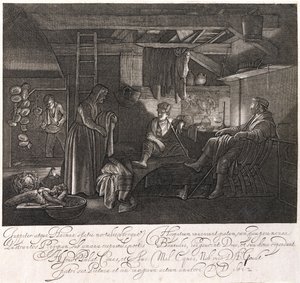 Het huis van Philemon en Baucis, gegraveerd door Graaf Hendrik Goudt (1585-1630) door Adam Elsheimer