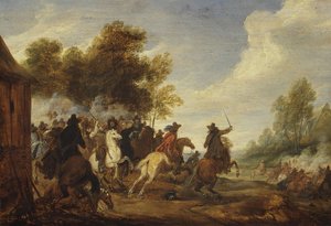Een cavaleriegevecht