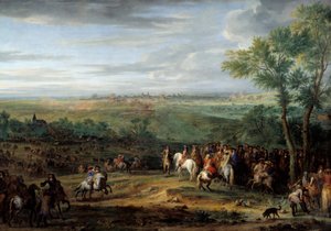 Aankomst van Lodewijk XIV in het kamp voor Maastricht in juni 1673