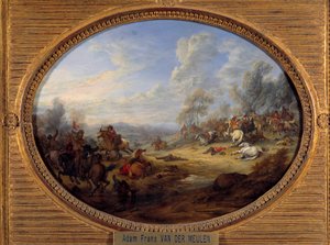 Cavalerieaanval (detail) door Adam Frans van der Meulen
