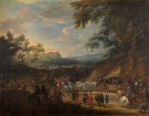 Luis de Benavides Carrillo, markies van Caracena en zijn gevolg