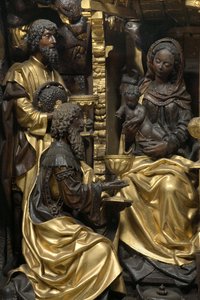 Aanbidding der Wijzen (detail) door Adam Kraft