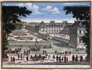 Kasteel van Fontainebleau - gravure door Perelle