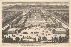 Veüe generale en Perspective du Château Bassecourt, Anticours, Jardins, &c. de Ric