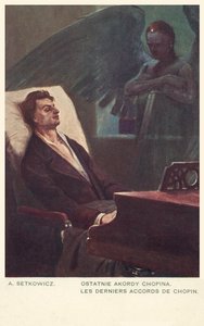 De Laatste Akkoorden van Chopin (kleur litho)