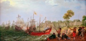 Een Nederlandse eskadron valt een Spaanse vesting aan