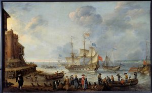 Schilderij van een schip door Adam Willaerts (1577-1664) 17e eeuw Le Havre, Musee des Beaux Arts