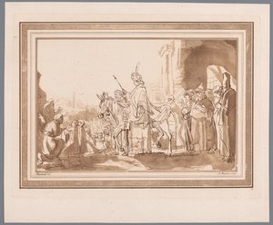 Salomo rijdend op Davids ezel Prenten naar tekeningen van Rembrandt bewaard in de Hofbibliothek te Wenen door Adam von Bartsch