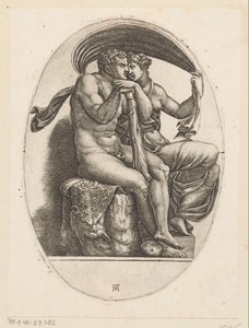 Hercules en Deianeira door Adamo Scultori