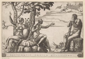 Hercules op de tweesprong door Adamo Scultori