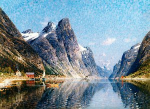 Een Noors fjordlandschap