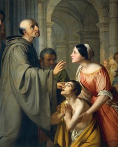 St. Mauro Abt geeft een jonge blinde man het zicht terug door Adeodato Malatesta or Malatesti