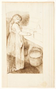 Meisje dat fortepiano speelt door Adélaïde Marie Anne Castellas Moitte