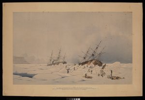 H.M.S. Phoenix En De Breadalbane op het moment dat de Laatste werd verpletterd en zonk... door Admiral Edward Augustus (after) Inglefield
