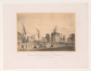 Gezicht op de Delftse Poort te Rotterdam door Adolf Carel Nunnink