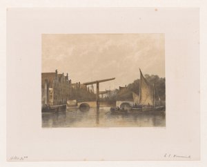 Gezicht op de Zwanenburgwal door Adolf Carel Nunnink