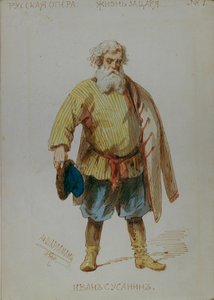 Kostuumontwerp voor de opera Een Leven voor de Tsaar door M. Glinka