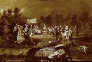 Peter II in Peterhof door Adolf Charlemagne