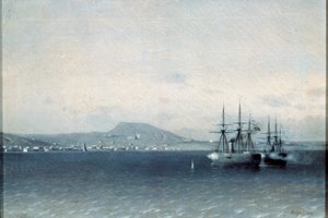 De Turkse Vloot bombardeerde de stad Feodosiya in 1878, 1878