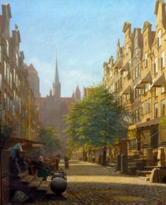 Vrouwenstraat in Danzig door Adolf Heinrich Hansen