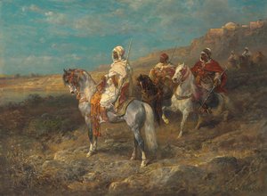 Arabier op een wit paard