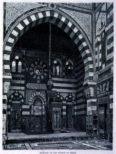 Interieur van de moskee in Ezbek door Adolf Seel
