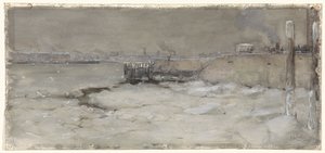 Het kruien van het ijs op de Maas te Rotterdam