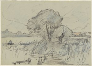 Landschap bij Leerdam door Adolf le Comte