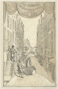 Ontwerp voor het titelblad voor het toneelstuk De Schoenlapper-Capityn of Krispyns Koddige Schakinge