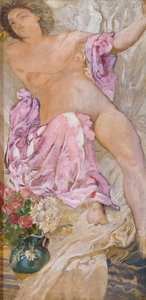 Vrouw met bloemen / naakte vrouw met rozen