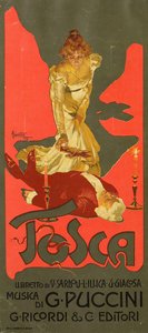 Poster voor de opera Tosca door G. Puccini, 1899