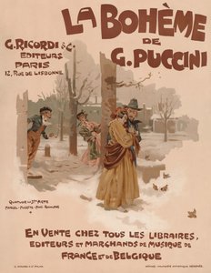 Poster voor de opera La Bohème door Giacomo Puccini