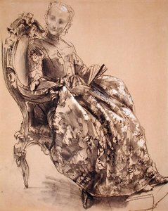 Een Studie van Prinses Amalie van Pruisen door Adolph Menzel