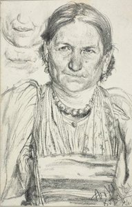 Portret van een Boerin door Adolph Menzel