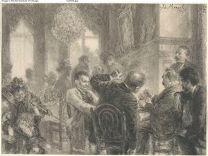 Het kaartspel door Adolph Menzel