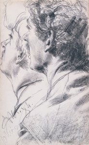 Het hoofd van een jonge man in profiel naar links, 1884