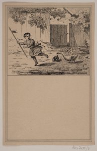 Den tappre helt. Nr. 6 in Chr. Winther en M. Rørbye, "25 Afbeeldingen voor kleine kinderen" door Johan Adolph Kittendorff