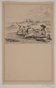 De herder en de hond. Nr. 7 in Chr. Winther en M. Rørbye, "25 Afbeeldingen voor kleine kinderen" door Johan Adolph Kittendorff